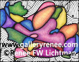 "Fluid Mechanics" Ballpoint Pen and Pen and Ink, Original Art Gallery, Fine Art for Sale from Artist Renee FW Lichtman