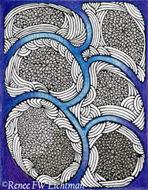 "Gina" Ballpoint Pen and Pen and Ink Drawing, Abstract Art Gallery, Fine Art for Sale from Artist Renee FW Lichtman