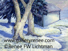 "Winter" Acrylic Paints, Original Art Gallery, Fine Art for Sale from Artist Renee FW Lichtman