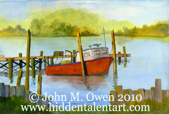"Summer Morning" Landscape Art Gallery, Watercolor Painting from Artist John Owen