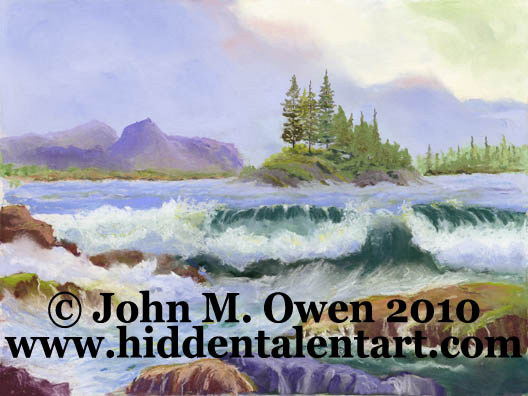 "Vancouver"Landscape Art Gallery, Pastel Darwing from Artist John Owen
