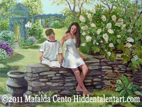 Alyssa and Robert, Arcylic Painting, Commissioned from artist Mafalfa Cento