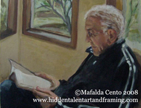 Francesco commissioned portrait acrylic painting  from artist Mafalda Cento