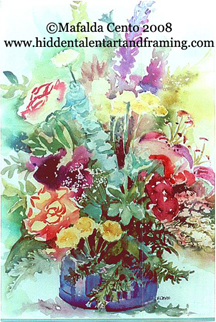 Konfetti Roses watercolor painting  from artist Mafalda Cento