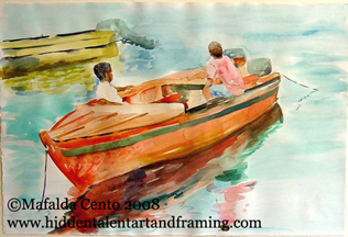 La Baie watercolor painting from artist Mafalda Cento