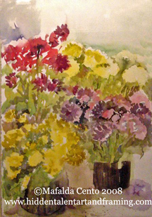 Mums watercolor painting from artist Mafalda Cento