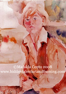 Patsy commissioned portrait watercolor painting from artist Mafalda Cento