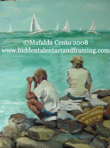 "Regatta " Figurative Art Gallery, Acrylic Painting  from Mafalda Cento