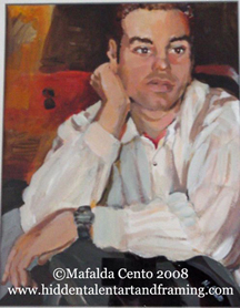 Umberto commissioned painting, oil painting from artist Mafalda Cento