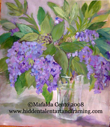 Wisteria watercolor painting from artist Mafalda Cento