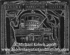 "The Brooklyn" Staten Island Art Gallery Original Pen and Ink Drawing fom Michael Kelsch