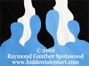 "Humam Abstract Forms" Figurative Expressionism in the Figurative Art Gallery, Tempera Painting from Artist Raymond Gunther