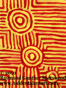 "Tri Circles" Abstract Expressionism in the Abstract Art Gallery, Tempera Painting from Artist Raymond Gunther