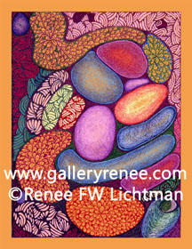 "Ashley", Abstract Art Gallery, Ballpoint Pen Drawing from Renee FW Lichtman