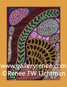 "Cherry", Abstract Art Gallery, Ballpoint Pen and Rapidograph Ink Drawing from Renee FW Lichtman