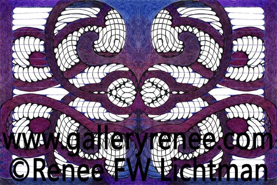 Intertwined, Abstract Art Gallery, Ballpoint Pens, Pen and Ink, and Digital Recomposition from Artist Renee Lichtman