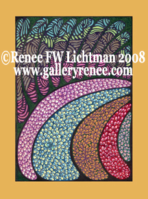 Peacock Abstract Art Gallery Ballpoint Pen Drawing from Artist Renee Lichtman