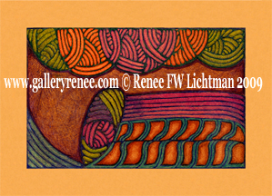 Slide Rule the Infinite, Abstract Art Gallery, Ballpoint Pen Drawing from Artist renee Lichtman