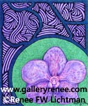 Stained Glass Vanda Green - Botanical Art