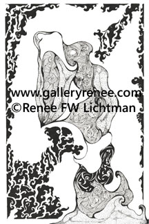 "Thunderhead", Abstract Art Gallery, Rapadiograph Drawing from Renee FW Lichtman