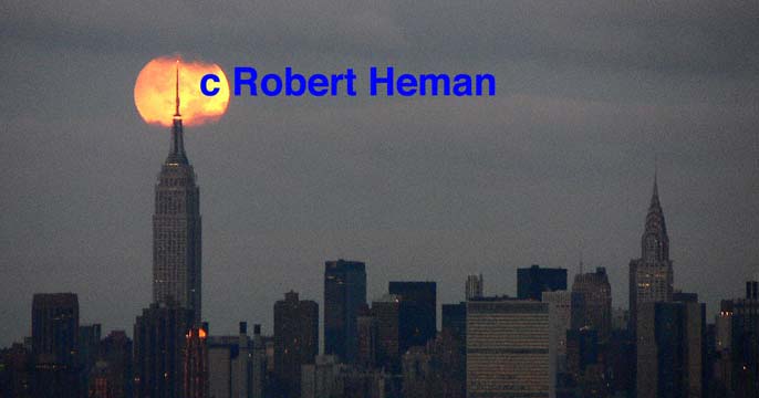 "Empire State and Moon" - Landscape Art Gallery, Open Edition Photographic Art For Sale
